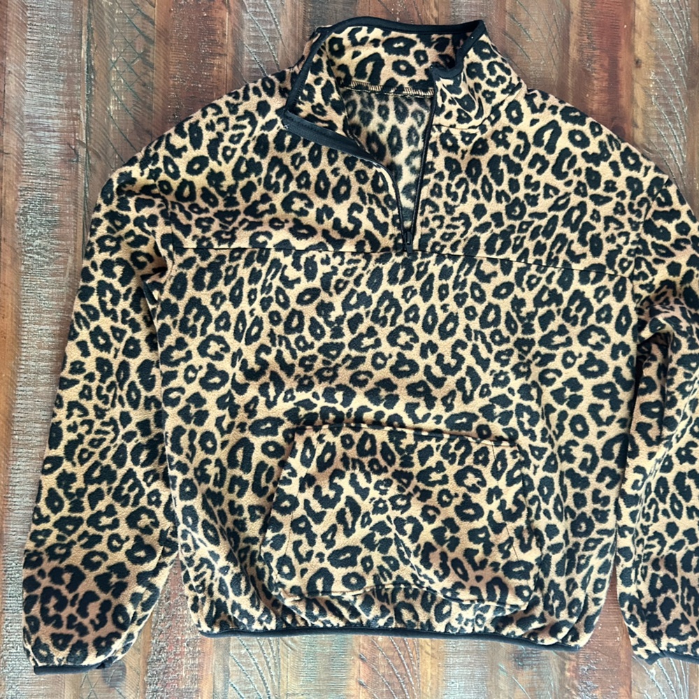 Leopard Print Jacket with Black Trim